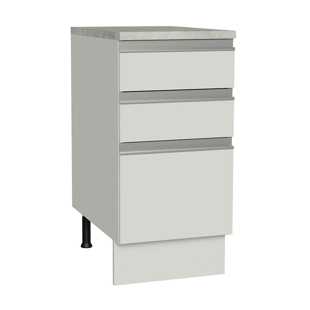 Mueble de Cocina Bajo Glamy 3 Cajones 40 cm x 60 cm con Encimera Blanco