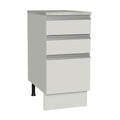 Mueble de Cocina Bajo Glamy 3 Cajones 40 cm x 60 cm con Encimera Blanco