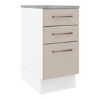 Mueble de Cocina Bajo Agata 3 Cajones 40 cm x 60 cm con Encimera Blanco/Crema