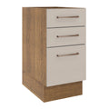 Mueble de Cocina Bajo Agata 3 Cajones 40 cm x 60 cm sin Encimera Marrón/Crema