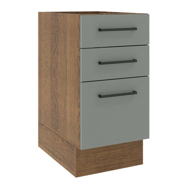 Mueble de Cocina Bajo Agata 3 Cajones 40 cm x 60 cm sin Encimera Marrón/Gris
