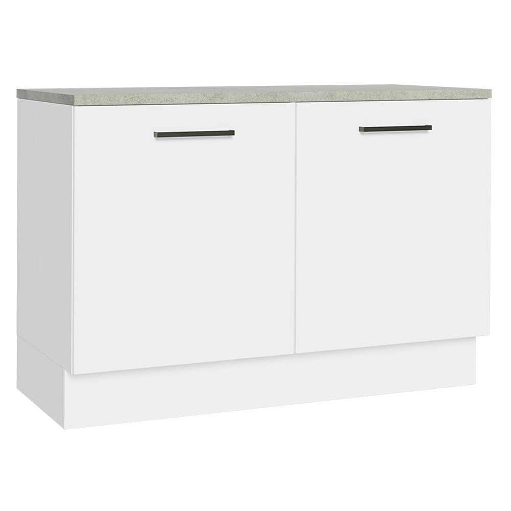 Mueble de Cocina Bajo Agata 1.20 m 2 Puertas con Encimera Blanco