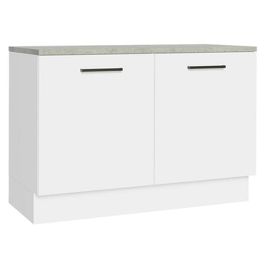 Mueble de Cocina Bajo Agata 1.20 m 2 Puertas con Encimera Blanco
