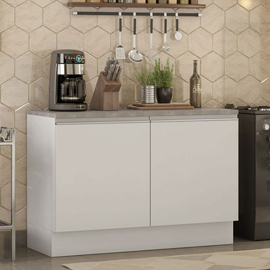 Mueble de Cocina Bajo Glamy 1.20 m 2 Puertas con Encimera Blanco