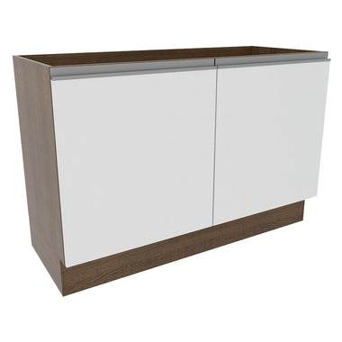 Mueble de Cocina Bajo Glamy 1.20 Metros 2 Puertas Marrón/Blanco