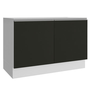Mueble de Cocina Bajo Glamy 1.20 Metros 2 Puertas Blanco/Negro