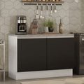 Mueble de Cocina Bajo Glamy 1.20 m 2 Puertas con Encimera Blanco/Negro