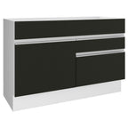 Gabinete Bajo de Lavaplatos 120cm 1 Puerta 2 Cajones Blanco/Negro (Sin Mesón y Sin Lavaplatos) Glamy