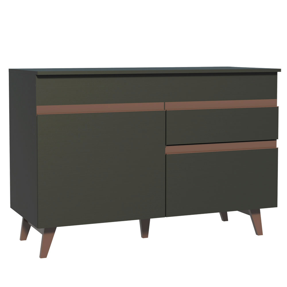 Mueble de Cocina Bajo Reims 1.20 m 2 Puertas 1 Cajón con Encimera Negro