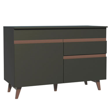 Mueble de Cocina Bajo Reims 1.20 m 2 Puertas 1 Cajón con Encimera Negro