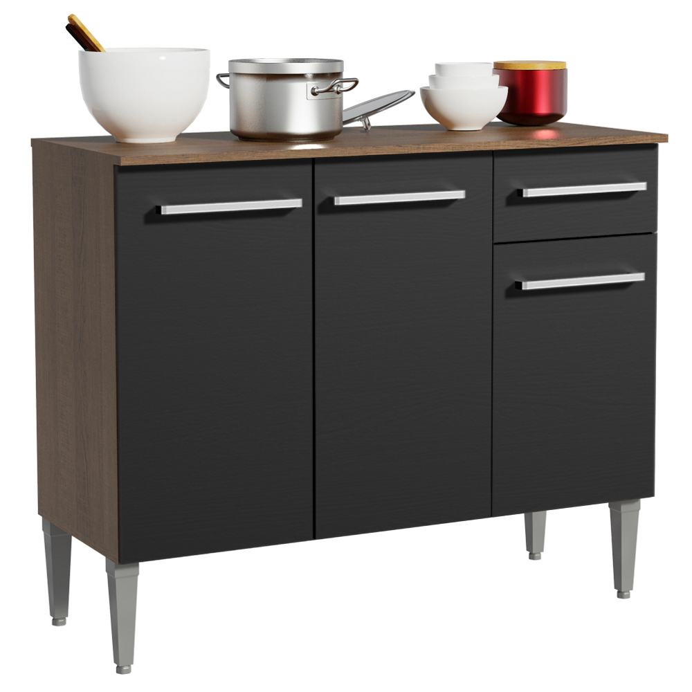 Mueble de Cocina Emilly 1.05 m 3 Puertas 1 Cajón con Encimera de MDP