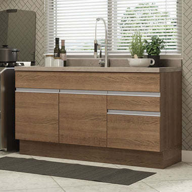 Mueble de Cocina Bajo Glamy 1.50 m 2 Puertas 2 Cajones
