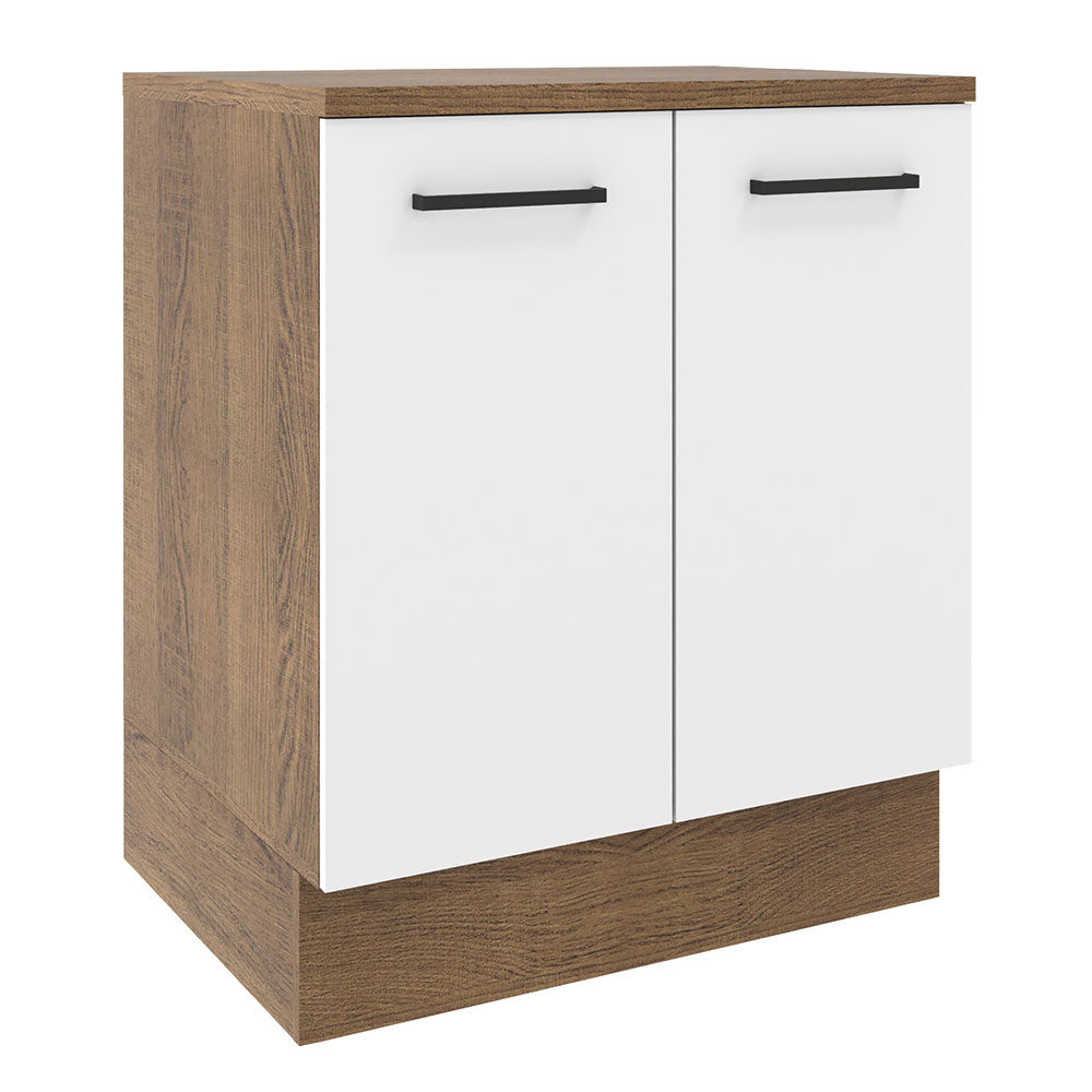 Mueble de Cocina Bajo Agata 70 cm 2 Puertas Marrón/Blanco