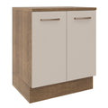 Mueble de Cocina Bajo Agata 70 cm 2 Puertas Marrón/Crema