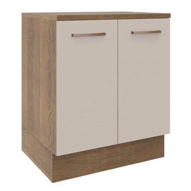 Mueble de Cocina Bajo Agata 70 cm 2 Puertas Marrón/Crema