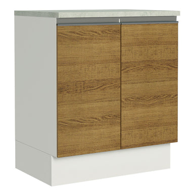 Mueble de Cocina Bajo Glamy 70 cm 2 Puertas Blanco/Marrón