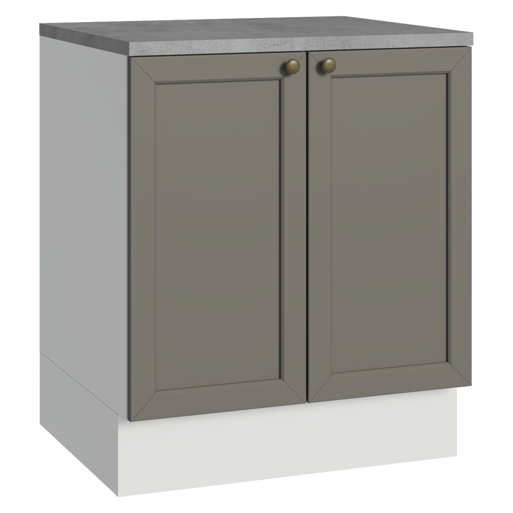 Mueble de Cocina Bajo Vik 70 cm 2 Puertas Blanco/Gris