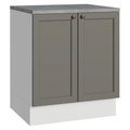 Mueble de Cocina Bajo Vik 70 cm 2 Puertas Blanco/Gris
