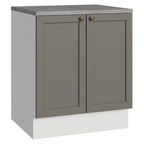 Mueble de Cocina Bajo Vik 70 cm 2 Puertas Blanco/Gris
