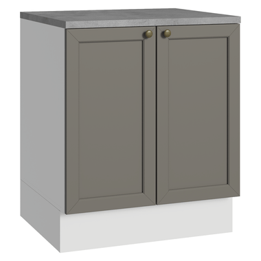 Mueble de Cocina Bajo Vik 70 cm 2 Puertas Blanco/Gris