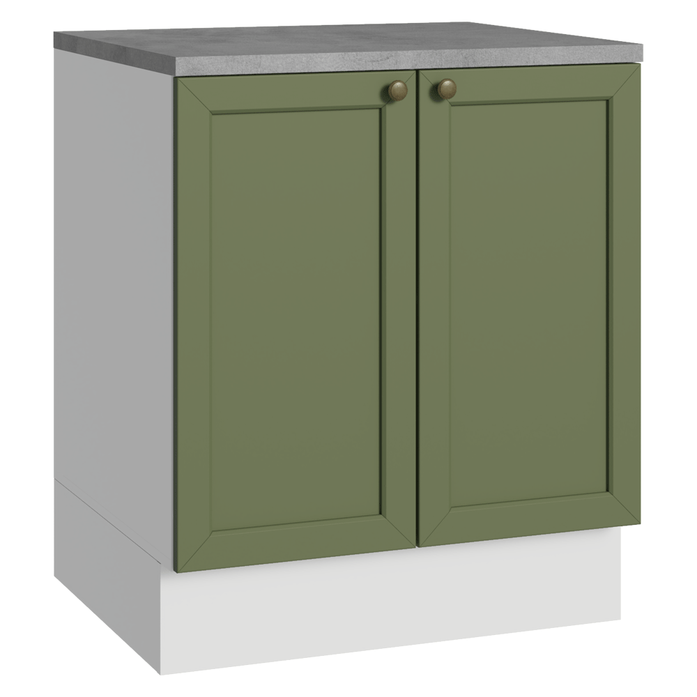 Mueble de Cocina Bajo Vik 70 cm 2 Puertas BlancoVerde