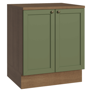 Mueble de Cocina Bajo Vik 70 cm 2 Puertas Marrón/Verde