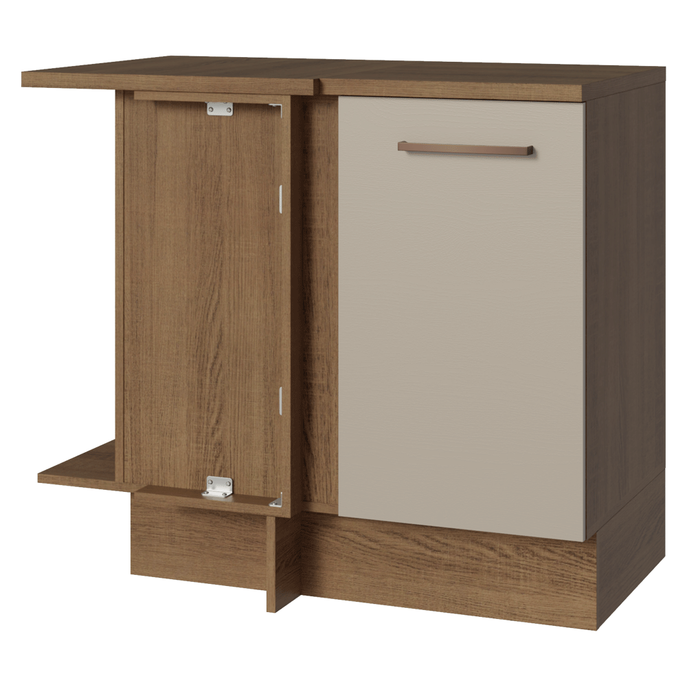 Mueble de Cocina Bajo de Esquina Agata 1 Puerta Marrón/Crema