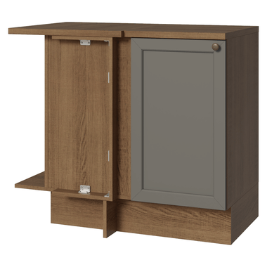 Mueble de Cocina Bajo de Esquina Vik 1 Puerta MarrónGris