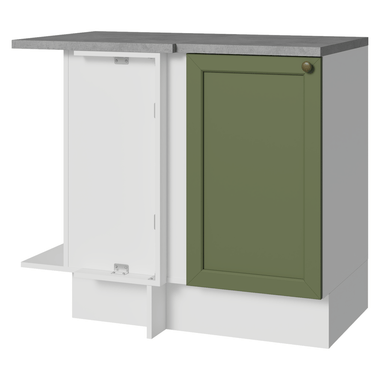 Mueble de Cocina Bajo de Esquina Vik 1 Puerta Blanco/Verde