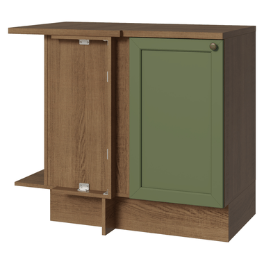 Mueble de Cocina Bajo de Esquina Vik 1 Puerta MarrónVerde