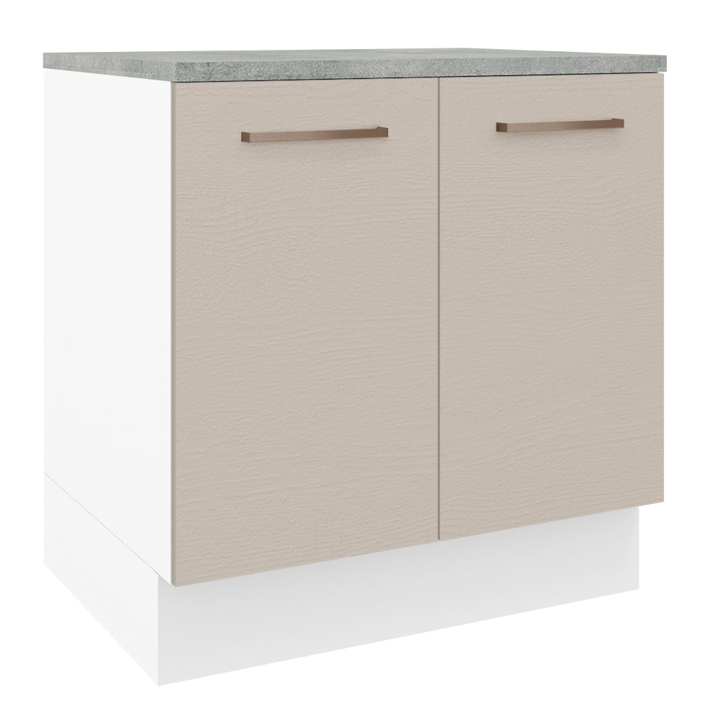 Mueble de Cocina Bajo Agata 80 cm 2 Puertas Blanco/Crema