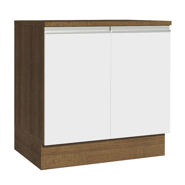 Mueble de Cocina Bajo Glamy 80 cm 2 Puertas Marrón/Blanco