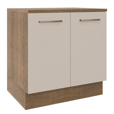Mueble de Cocina Bajo Agata 80 cm 2 Puertas Marrón/Crema