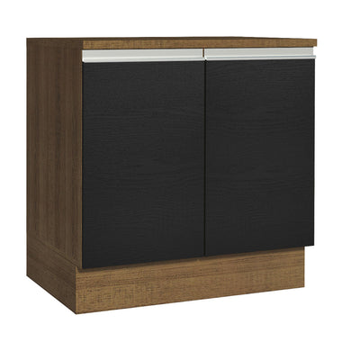 Mueble de Cocina Bajo Glamy 80 cm 2 Puertas Marrón/Negro