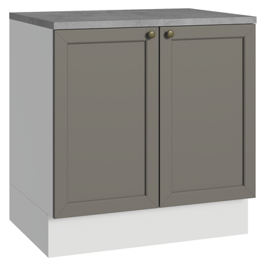 Mueble de Cocina Bajo Vik 80 cm 2 Puertas Blanco/Gris