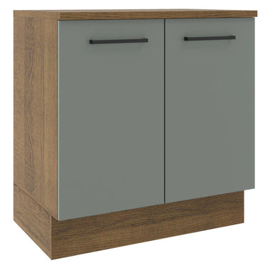 Mueble de Cocina Bajo Agata 80 cm 2 Puertas Marrón/Gris