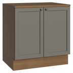Mueble de Cocina Bajo Vik 80 cm 2 Puertas Marrón/Gris