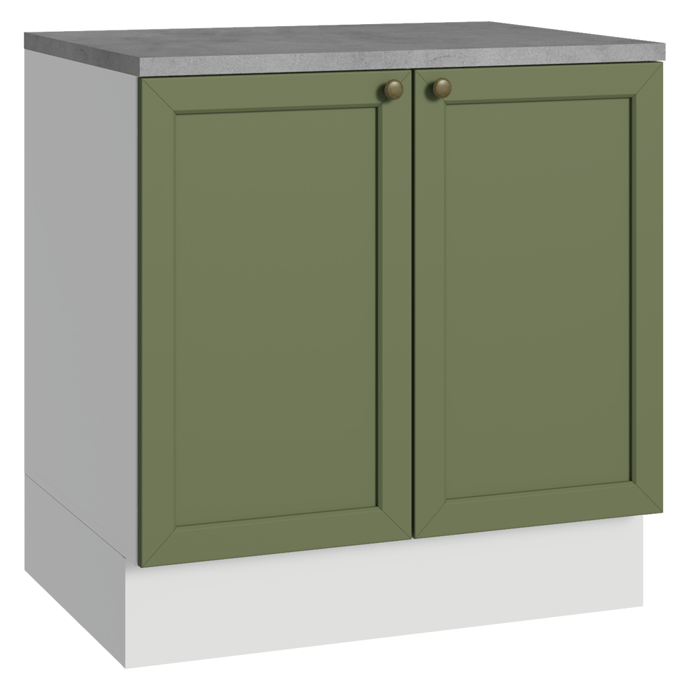 Mueble de Cocina Bajo Vik 80 cm 2 Puertas Blanco/Verde