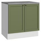 Mueble de Cocina Bajo Vik 80 cm 2 Puertas Blanco/Verde