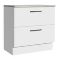 Mueble de Cocina Bajo Agata 80 cm 2 Cajones Blanco