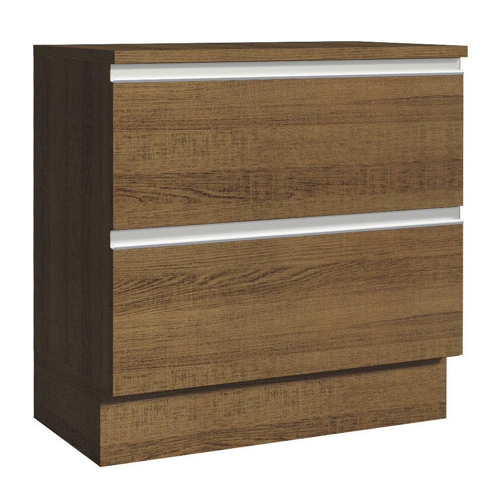 Mueble de Cocina Bajo Glamy 80 cm 2 Cajones Marrón