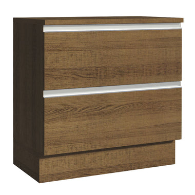 Mueble de Cocina Bajo Glamy 80 cm 2 Cajones Marrón