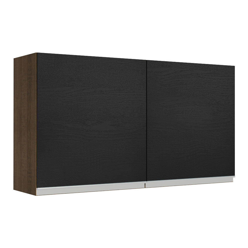 Mueble de Cocina Superior Madesa Glamy 120 cm 2 Puertas Marrón/Negro