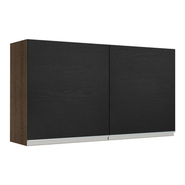 Mueble de Cocina Superior Madesa Glamy 120 cm 2 Puertas Marrón/Negro