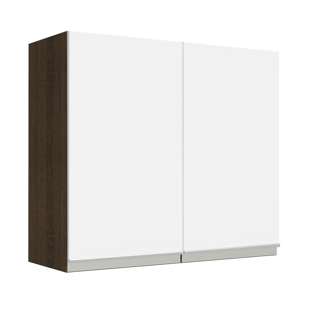 Mueble de Cocina Superior Glamy 70 cm 2 Puertas Marrón/Blanco