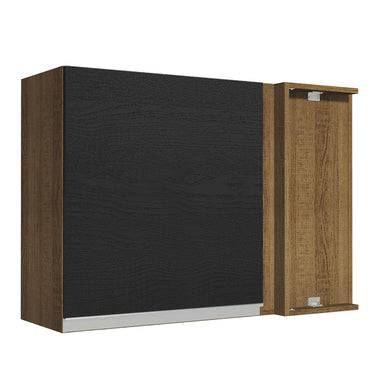 Mueble de Cocina Superior de Esquina Glamy 1 Puerta Marrón/Negro