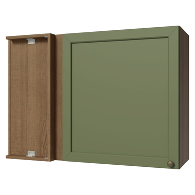 Mueble de Cocina Superior de Esquina Vik 1 Puerta Marrón/Verde