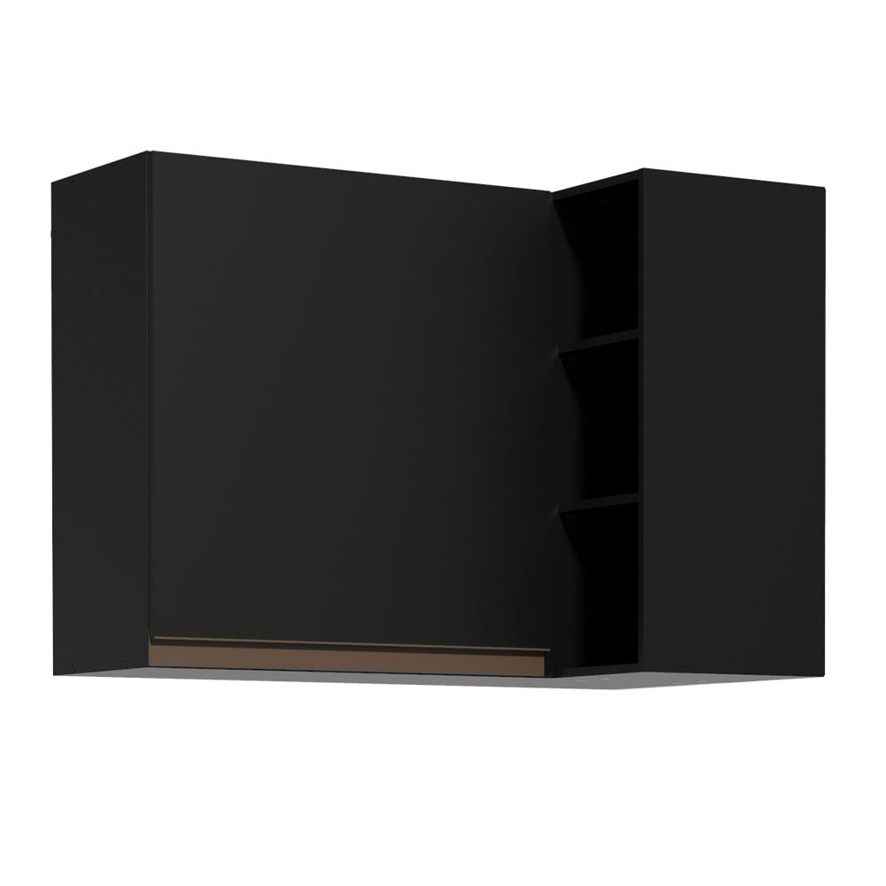 Mueble de Cocina Superior Esquina Reims 1 Puerta 3 Nichos Negro