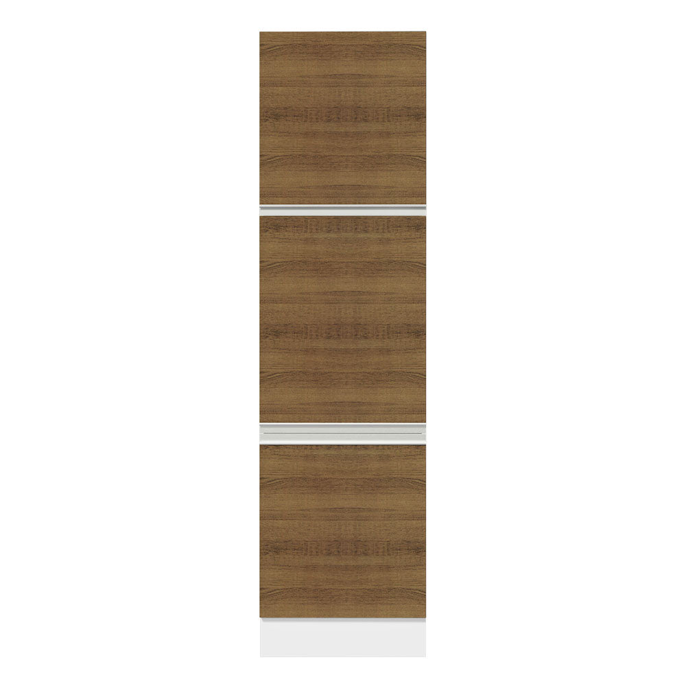 Mueble de Cocina Armario Vertical Glamy 3 Puertas Blanco/Marrón
