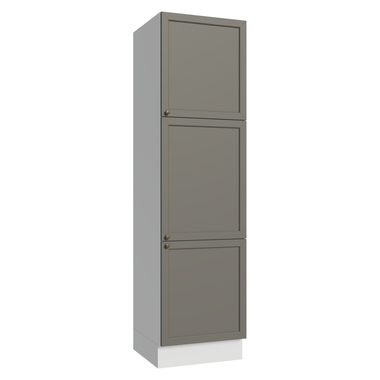Mueble de Cocina Armario Vertical Vik 60 cm con 3 Puertas Blanco/Gris